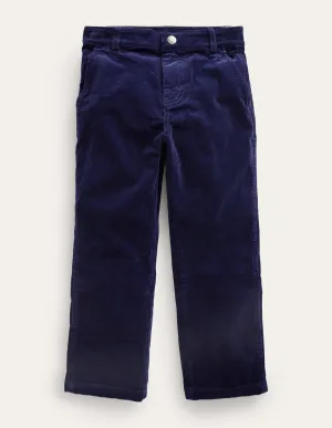 Straight Leg Cord Trousers-College Navy