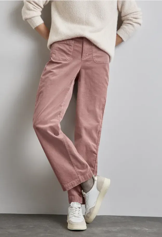STREET ONE<BR>
Cord Trousers<BR>
Pink<BR>
