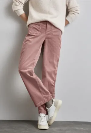 STREET ONE<BR>
Cord Trousers<BR>
Pink<BR>