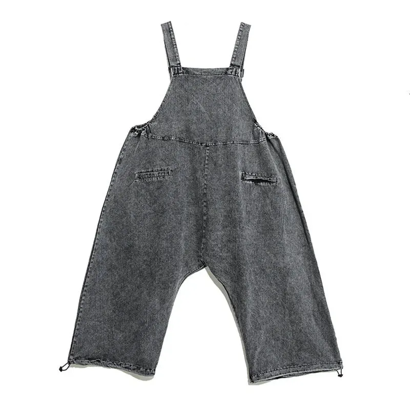 Street Punk Style Oversized Fit Vintage Denim Overalls