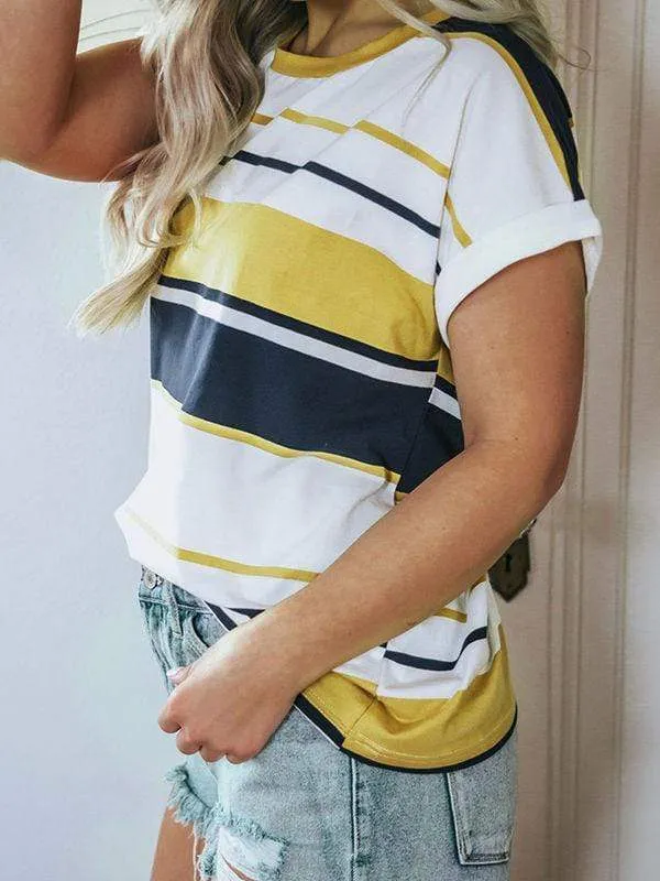 Stripe Colorblock Ringer T-shirts