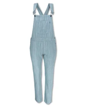 STRIPED DENIM OVERALLS