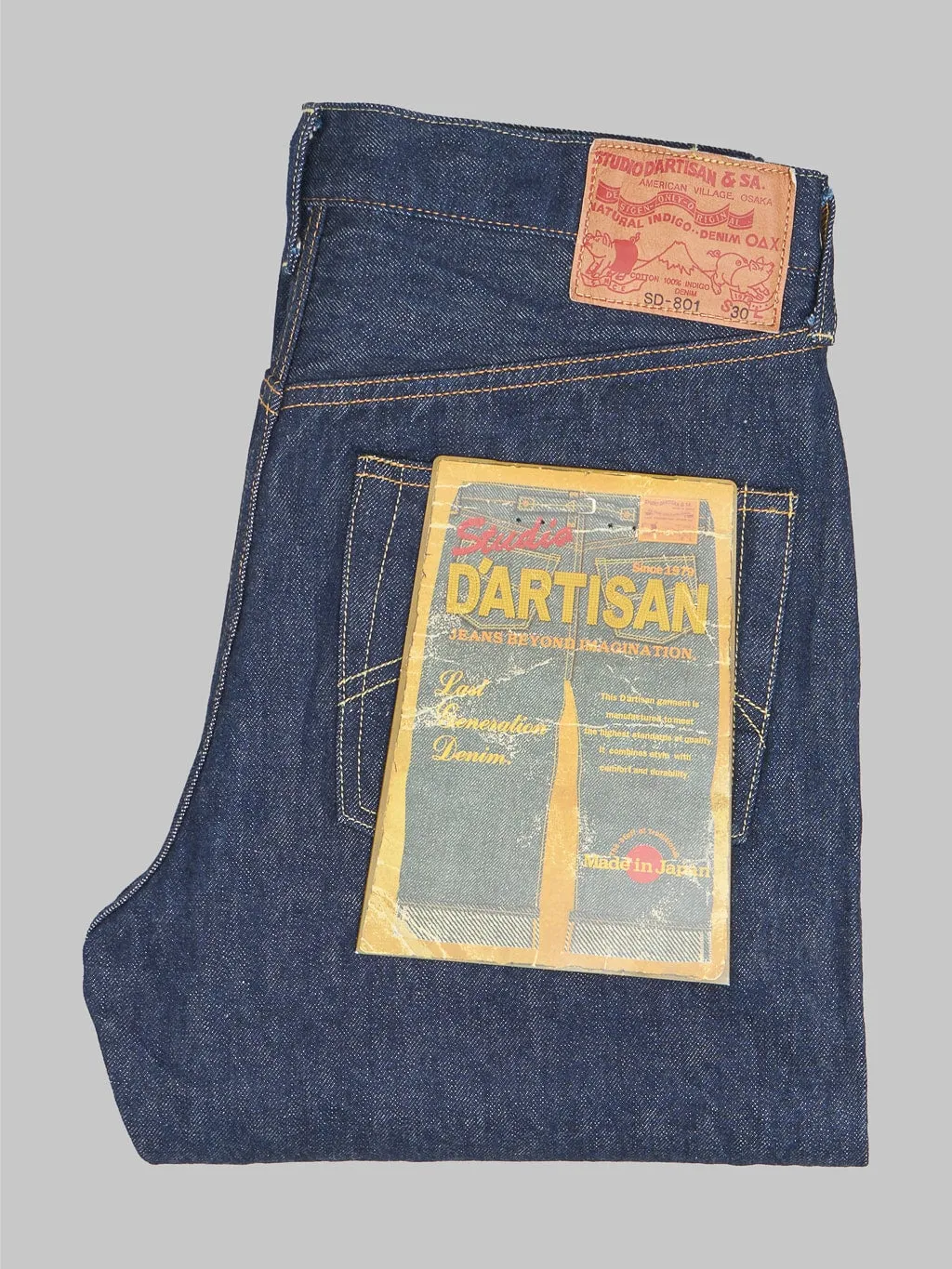 Studio D'Artisan SD-801 15oz Natural Indigo Regular Straight Jeans