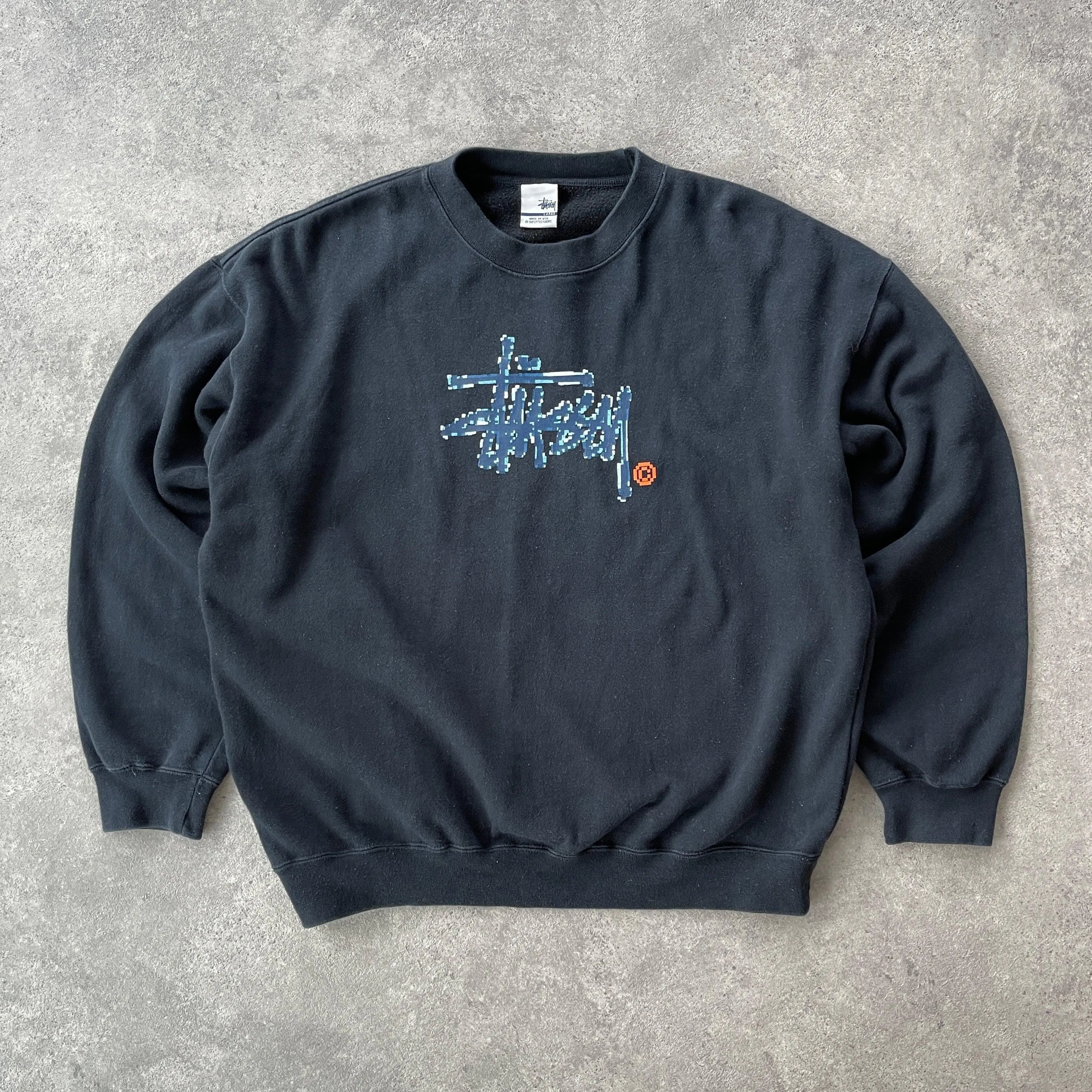 Stussy RARE 2000s heavyweight pixel script sweatshirt (L)
