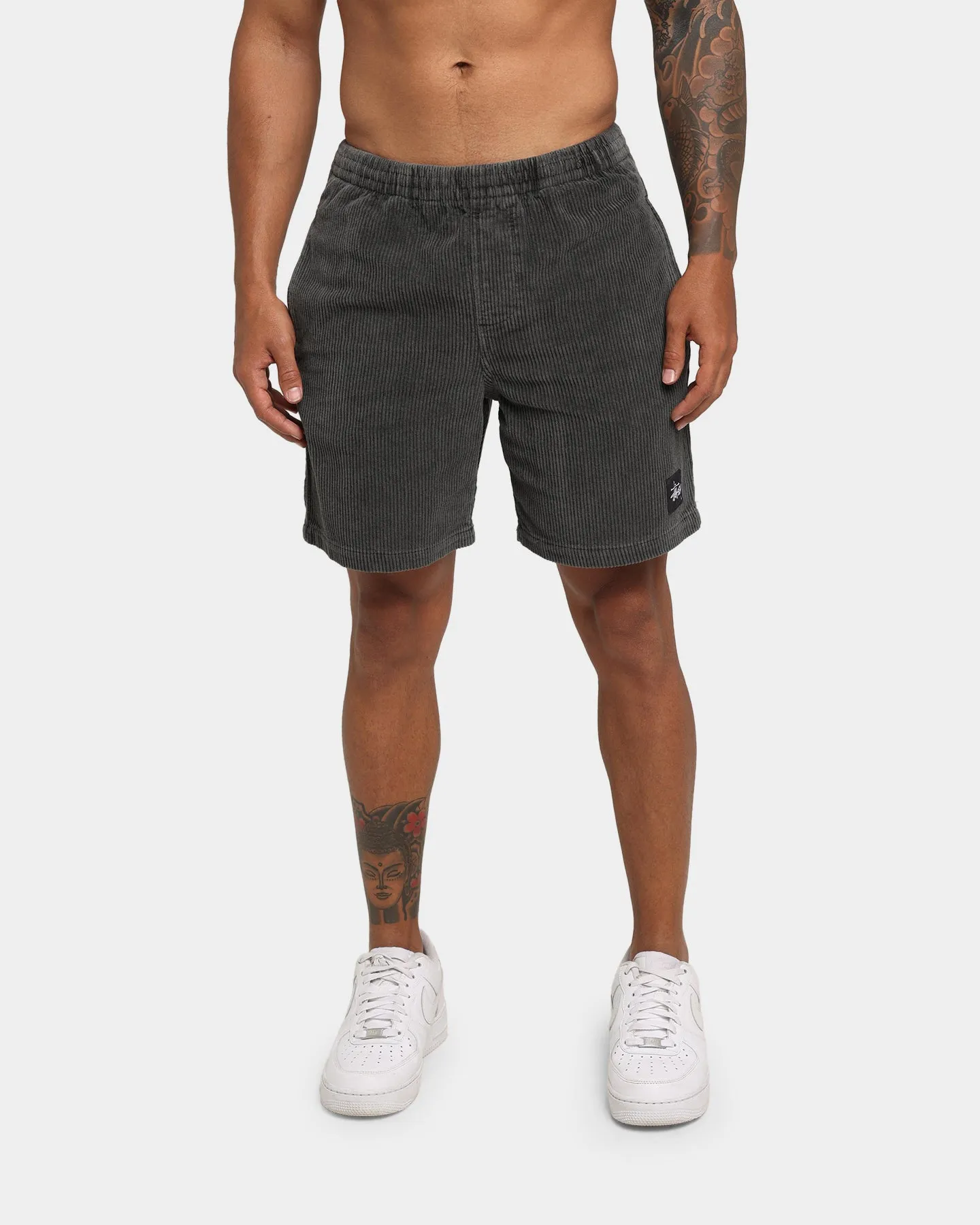 Stussy Wide Wale Cord Beach Shorts Coal