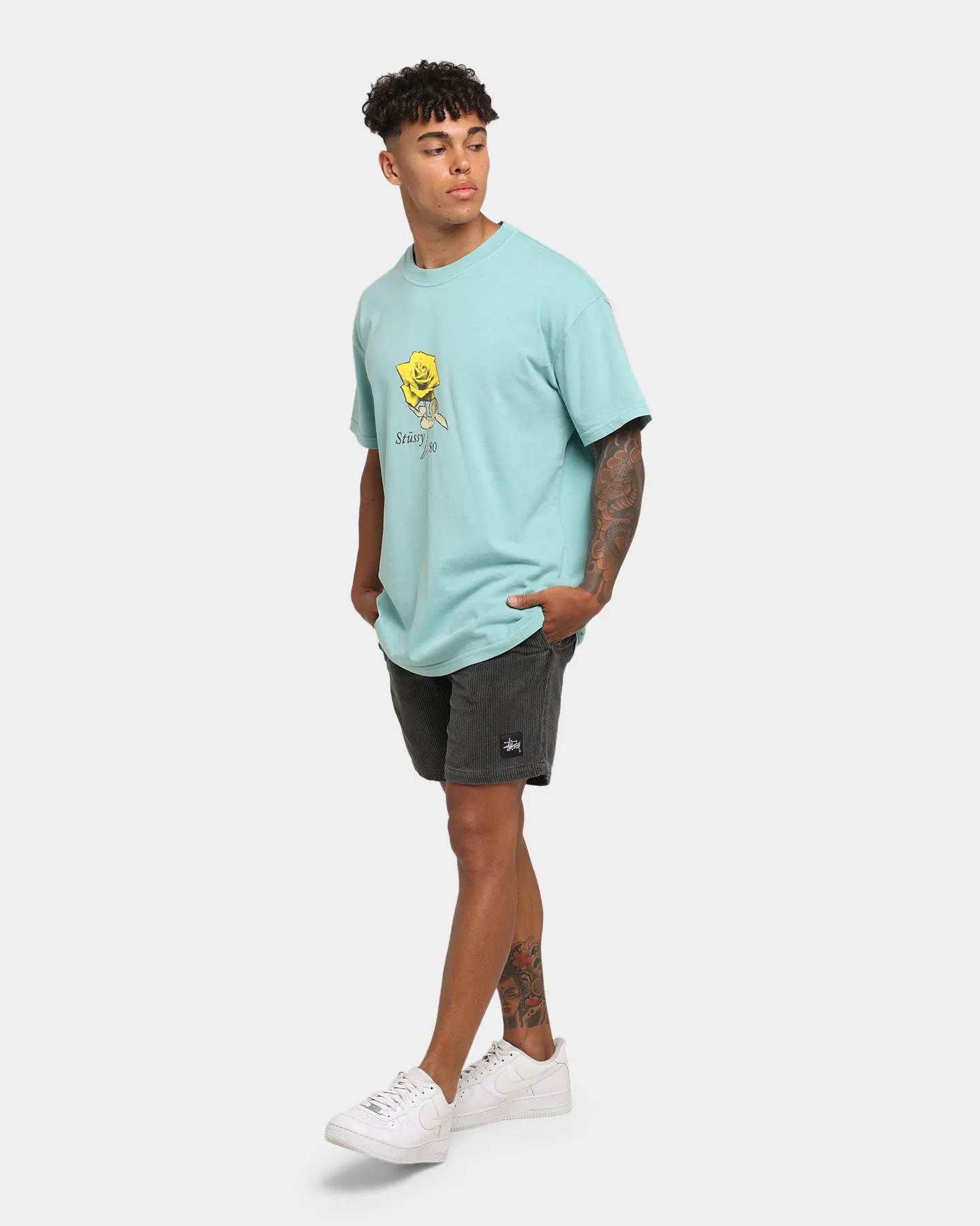 Stussy Wide Wale Cord Beach Shorts Coal