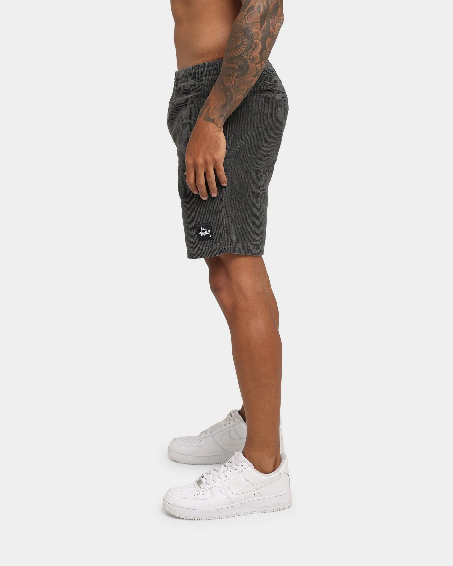Stussy Wide Wale Cord Beach Shorts Coal