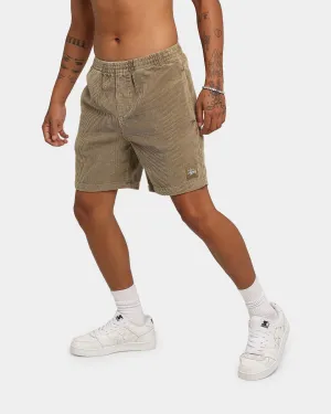 Stussy Wide Wale Cord Beach Shorts Tobacco