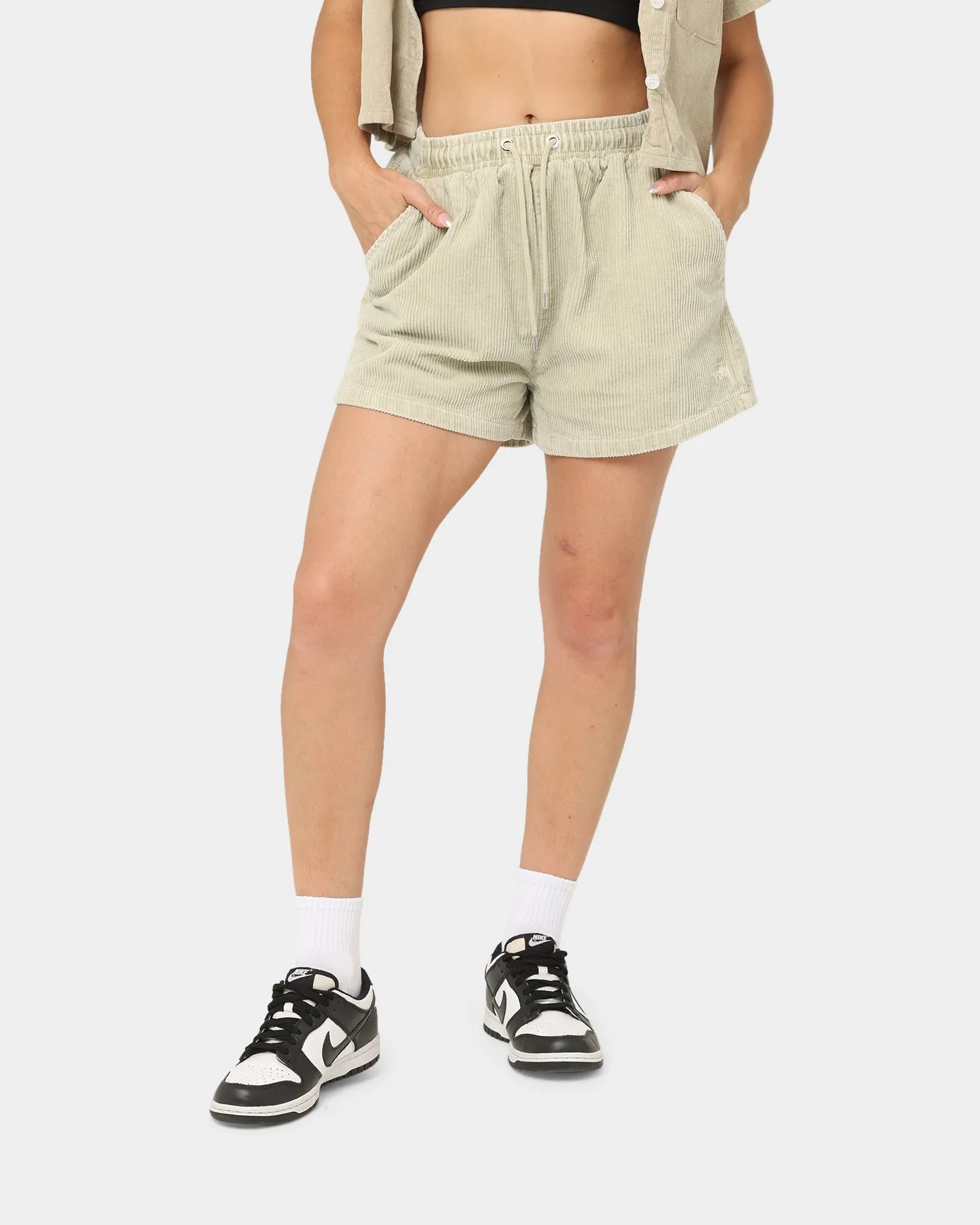 Stussy Women's Hudson Cord Shorts White Sand