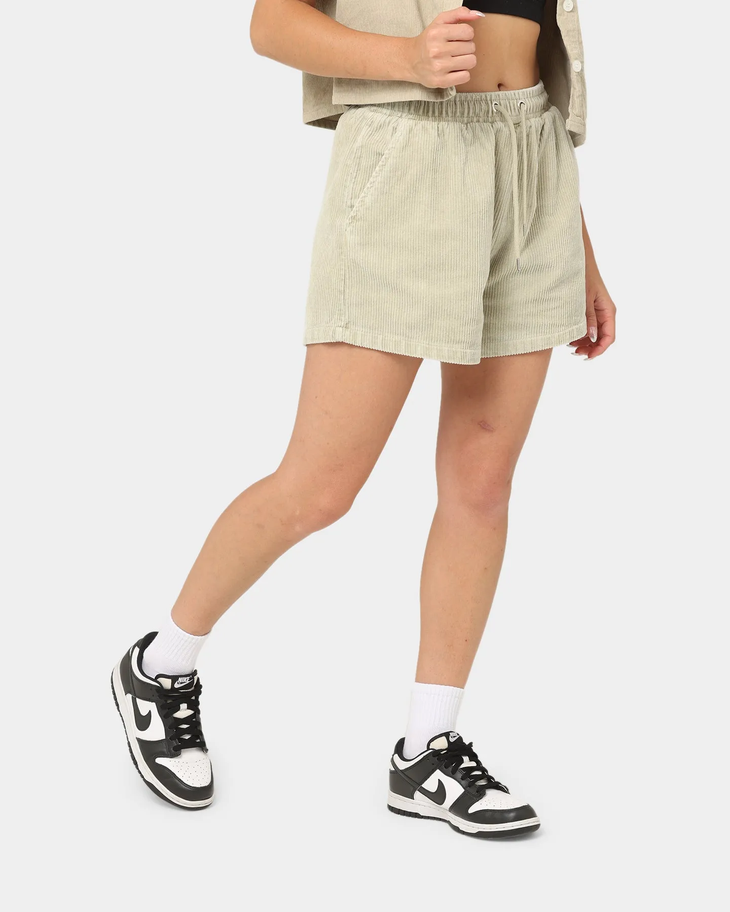 Stussy Women's Hudson Cord Shorts White Sand