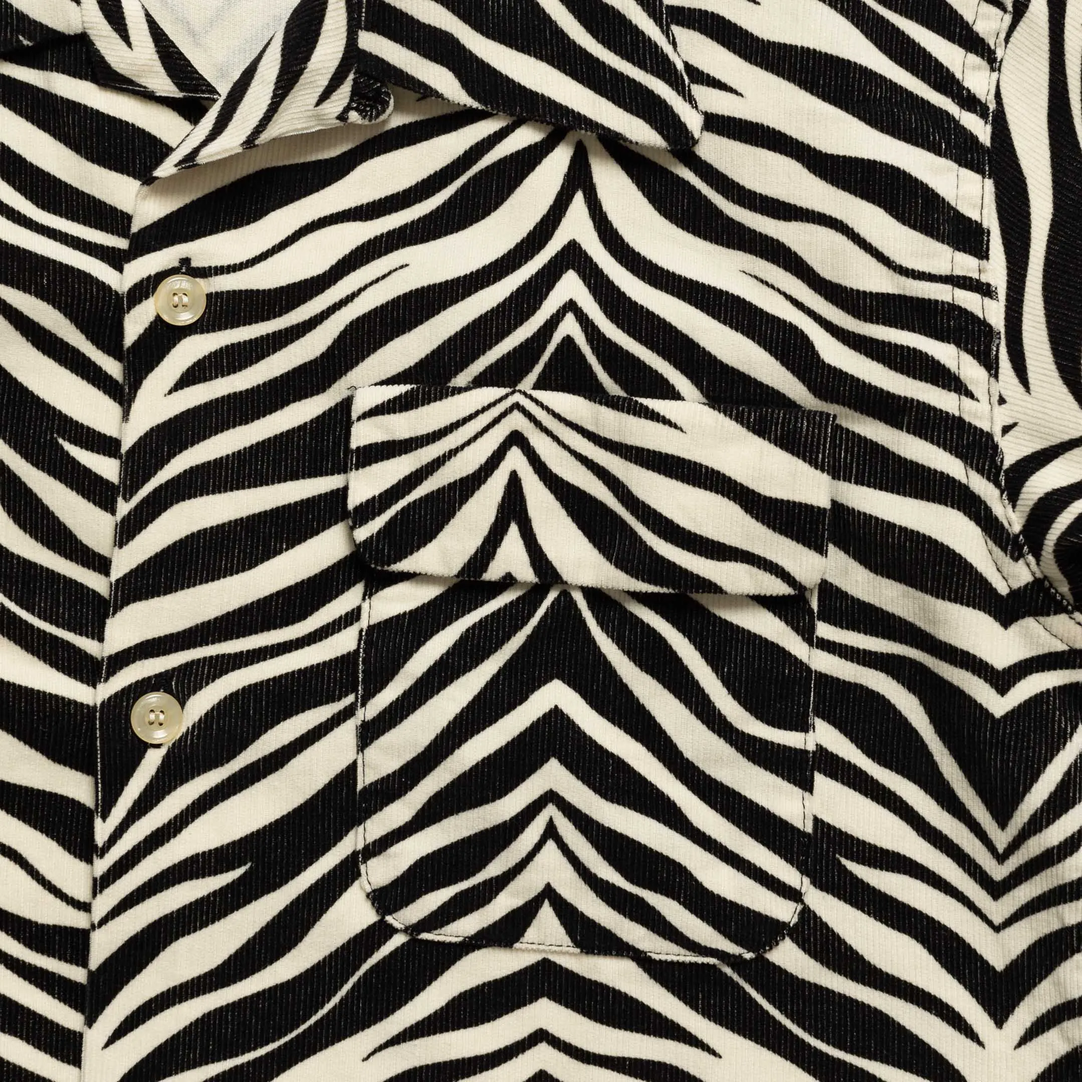 Style Eyes Zebra Corduroy Shirt Off White