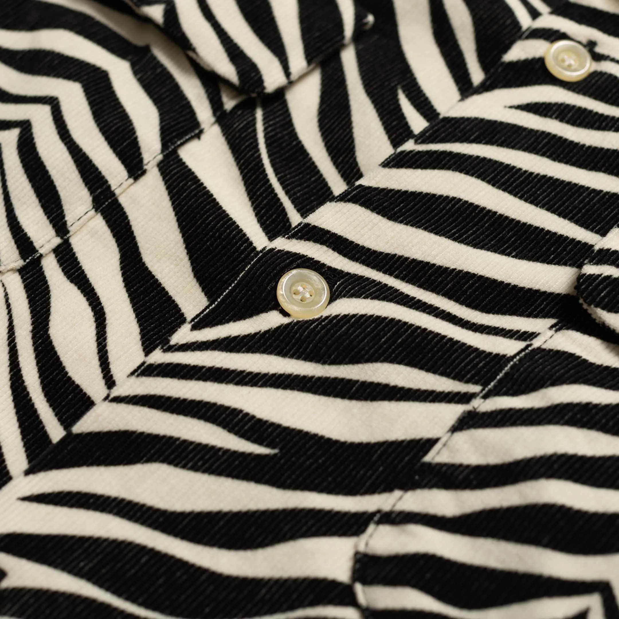 Style Eyes Zebra Corduroy Shirt Off White