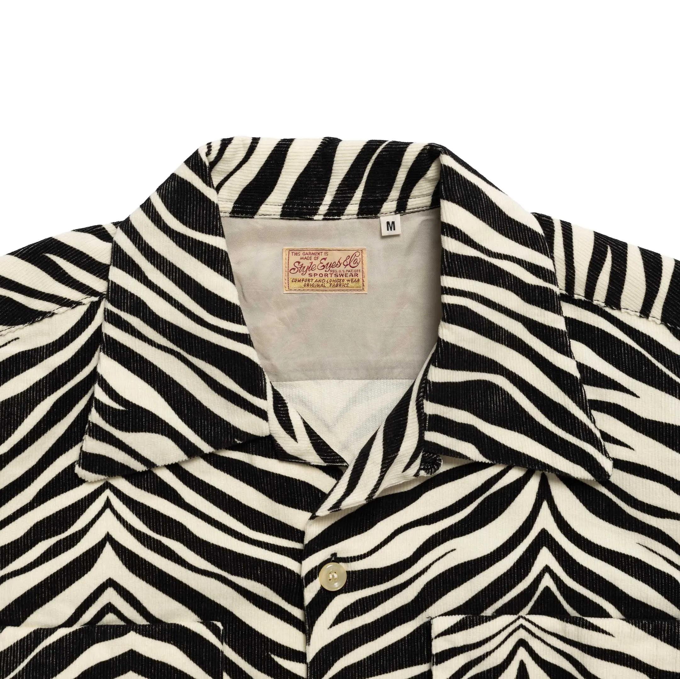 Style Eyes Zebra Corduroy Shirt Off White