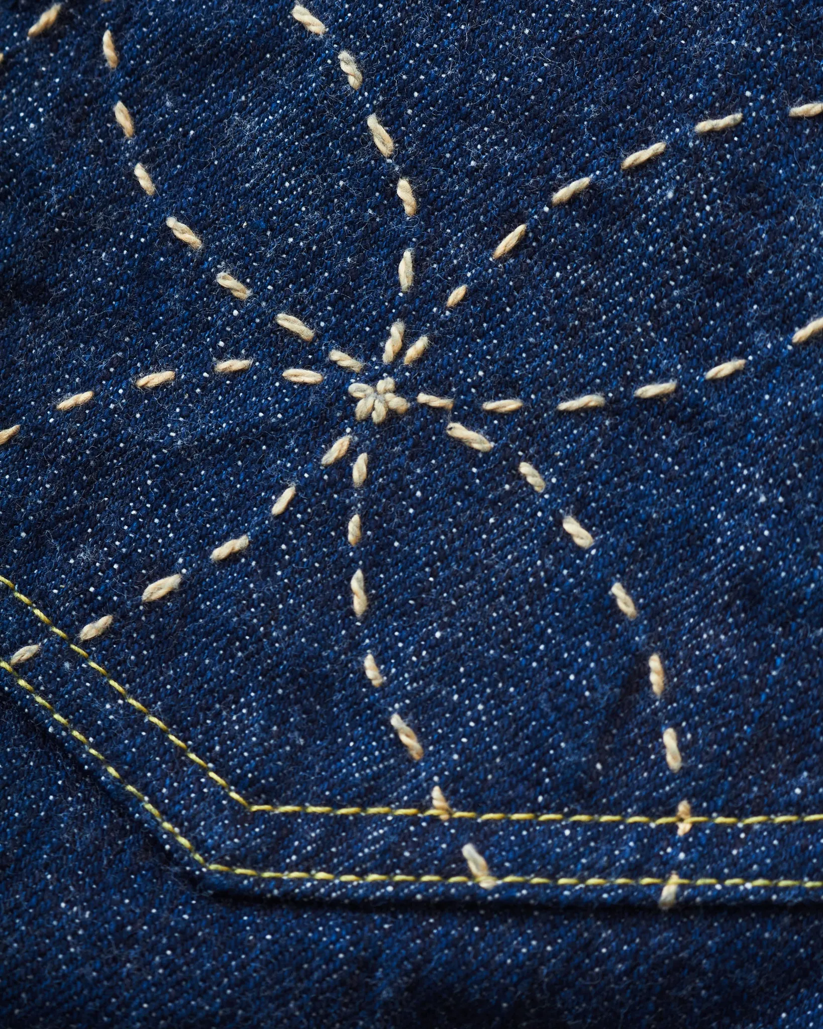 Sugar cane 14,25 Oz. Hawaii Indigo Mixed Right Twill Denim Lot: 401