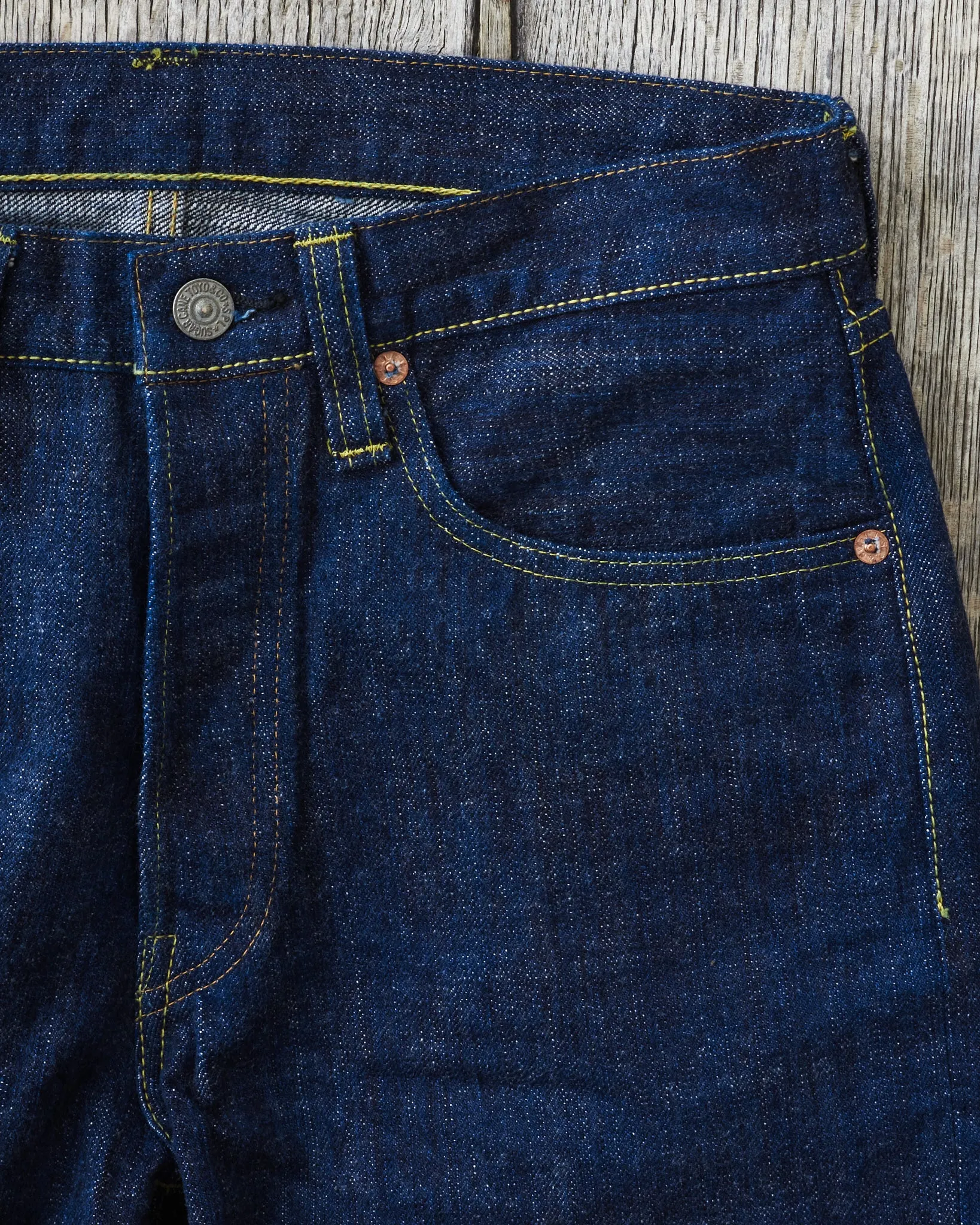 Sugar cane 14,25 Oz. Hawaii Indigo Mixed Right Twill Denim Lot: 401