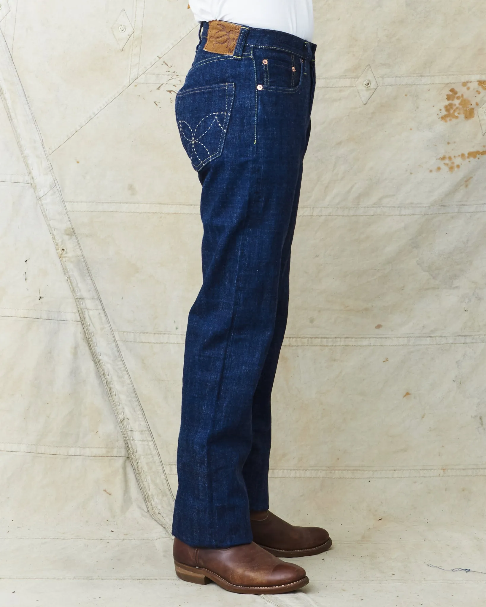 Sugar cane 14,25 Oz. Hawaii Indigo Mixed Right Twill Denim Lot: 401