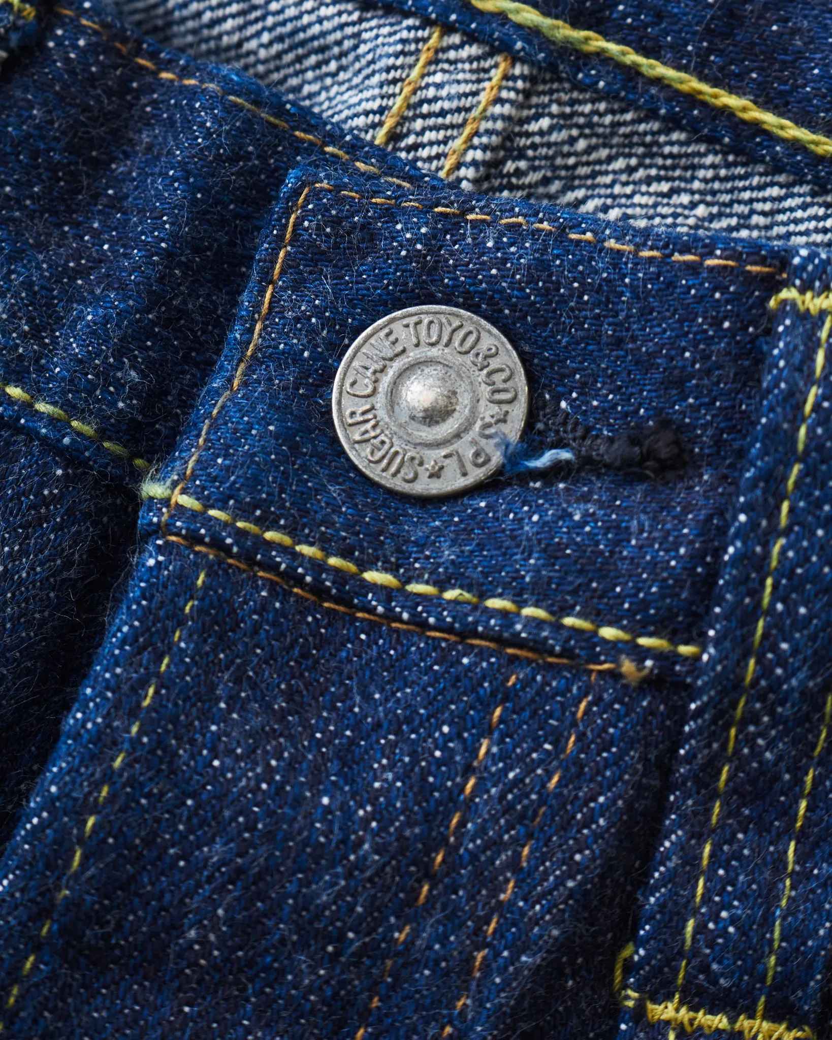 Sugar cane 14,25 Oz. Hawaii Indigo Mixed Right Twill Denim Lot: 401