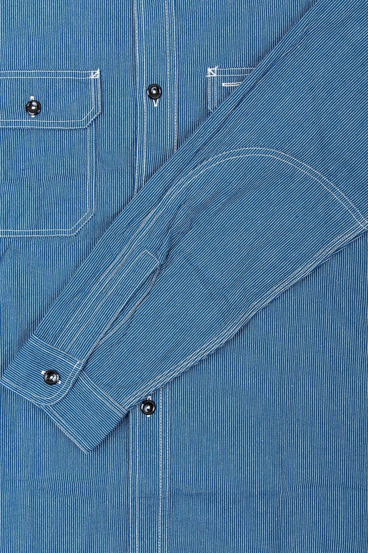 Sugar Cane & Co. Blue Striped Work Shirt SC25511