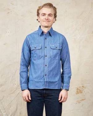 Sugar Cane & Co. Blue Striped Work Shirt SC25511