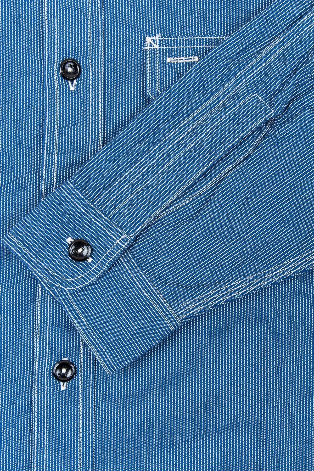 Sugar Cane & Co. Blue Striped Work Shirt SC25511