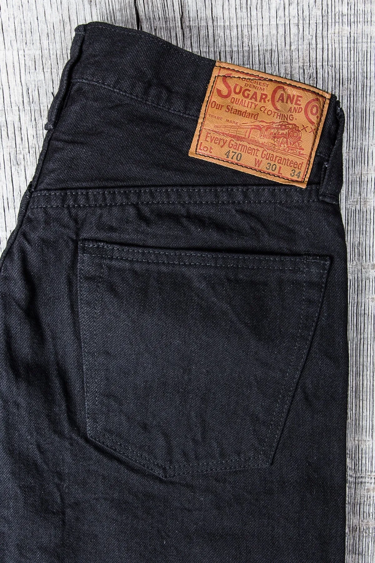 Sugar Cane & Co. Lot 470 Type 3 Slim Fit One Wash Black Jeans SC41470