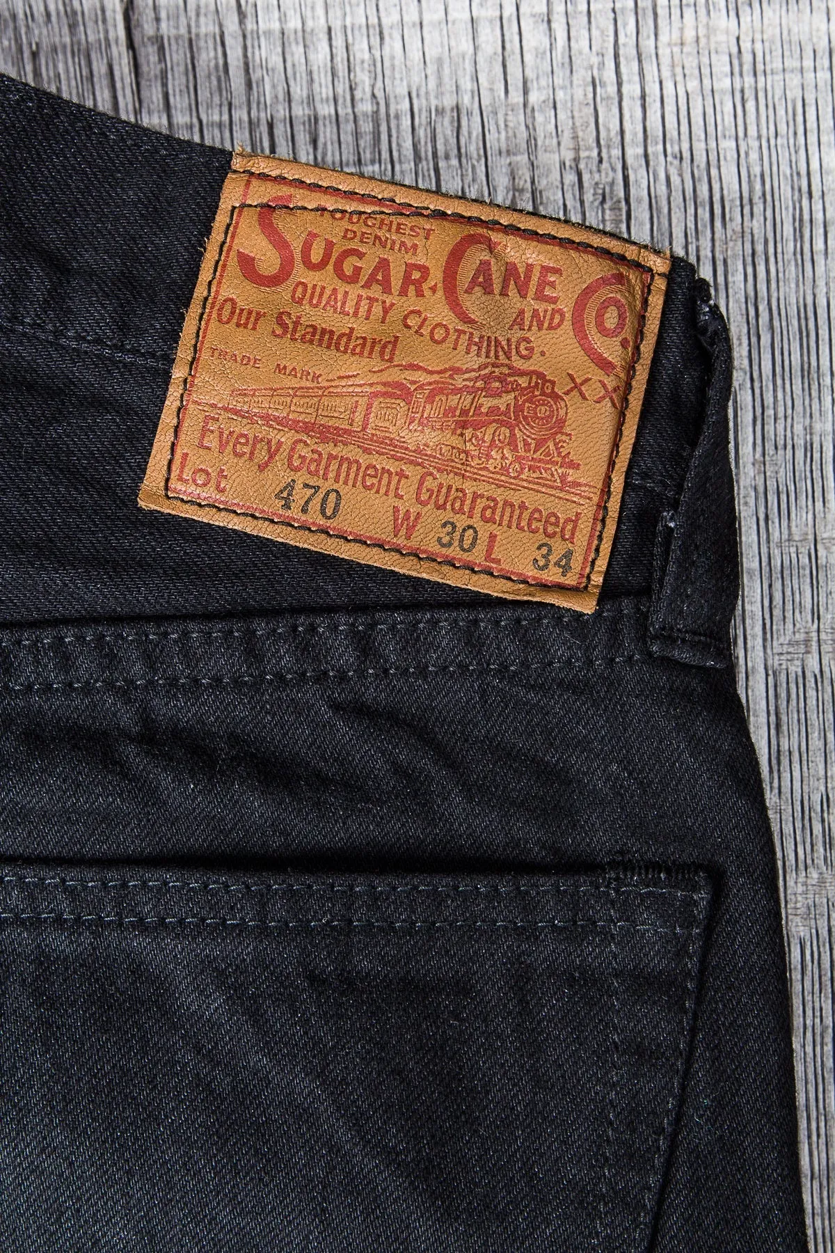 Sugar Cane & Co. Lot 470 Type 3 Slim Fit One Wash Black Jeans SC41470