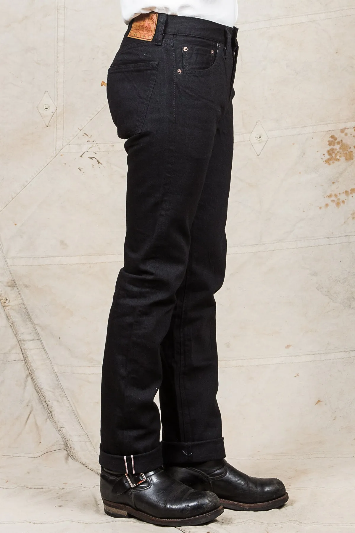 Sugar Cane & Co. Lot 470 Type 3 Slim Fit One Wash Black Jeans SC41470