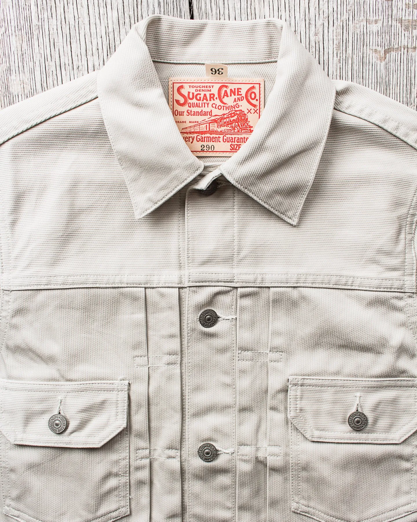 Sugar Cane & Co Sugar Cane 1953 Type 2 11oz Cotton Pique Jacket Off-White SC15290