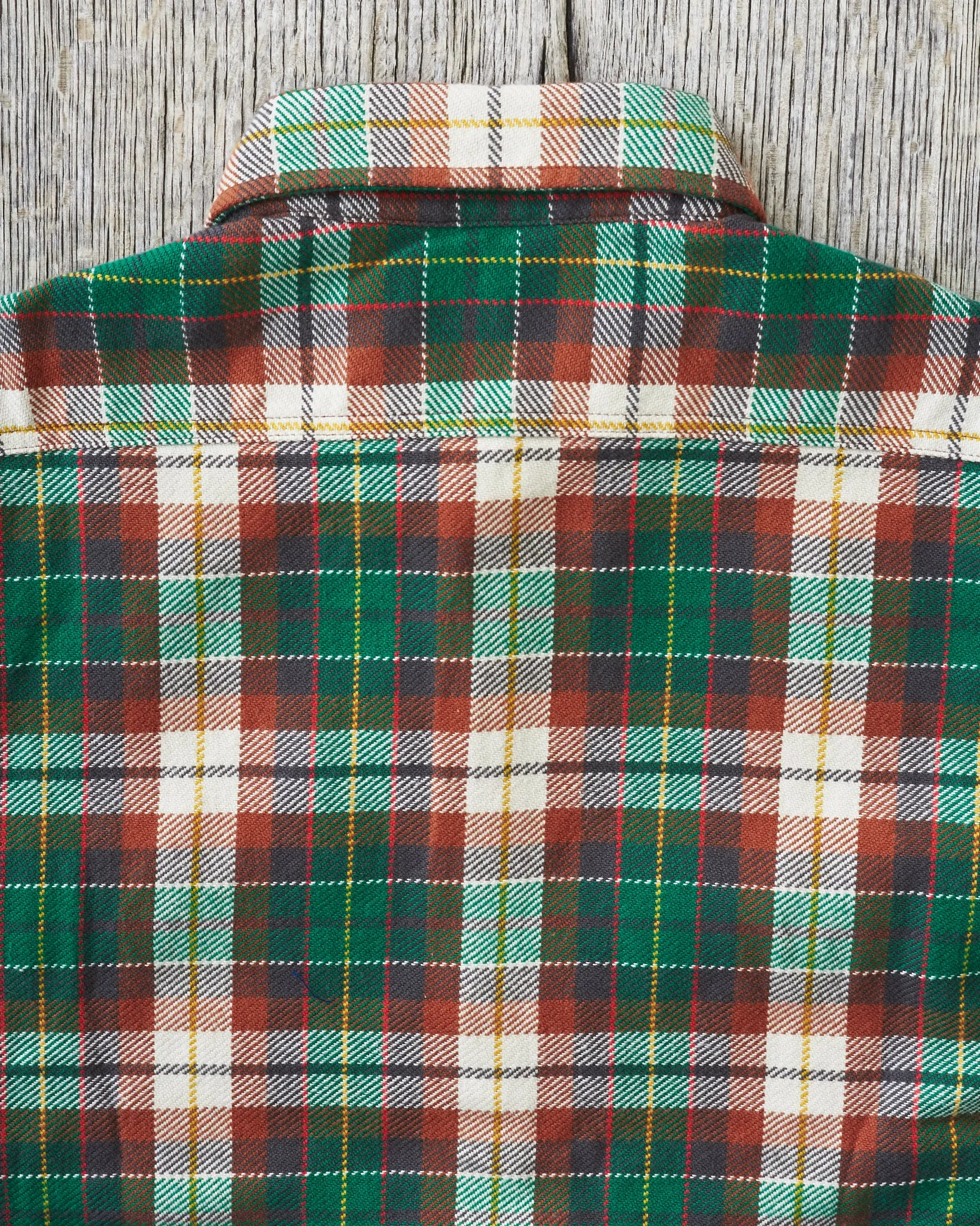 Sugar Cane & Co Twill Check Work Shirt Green SC29151