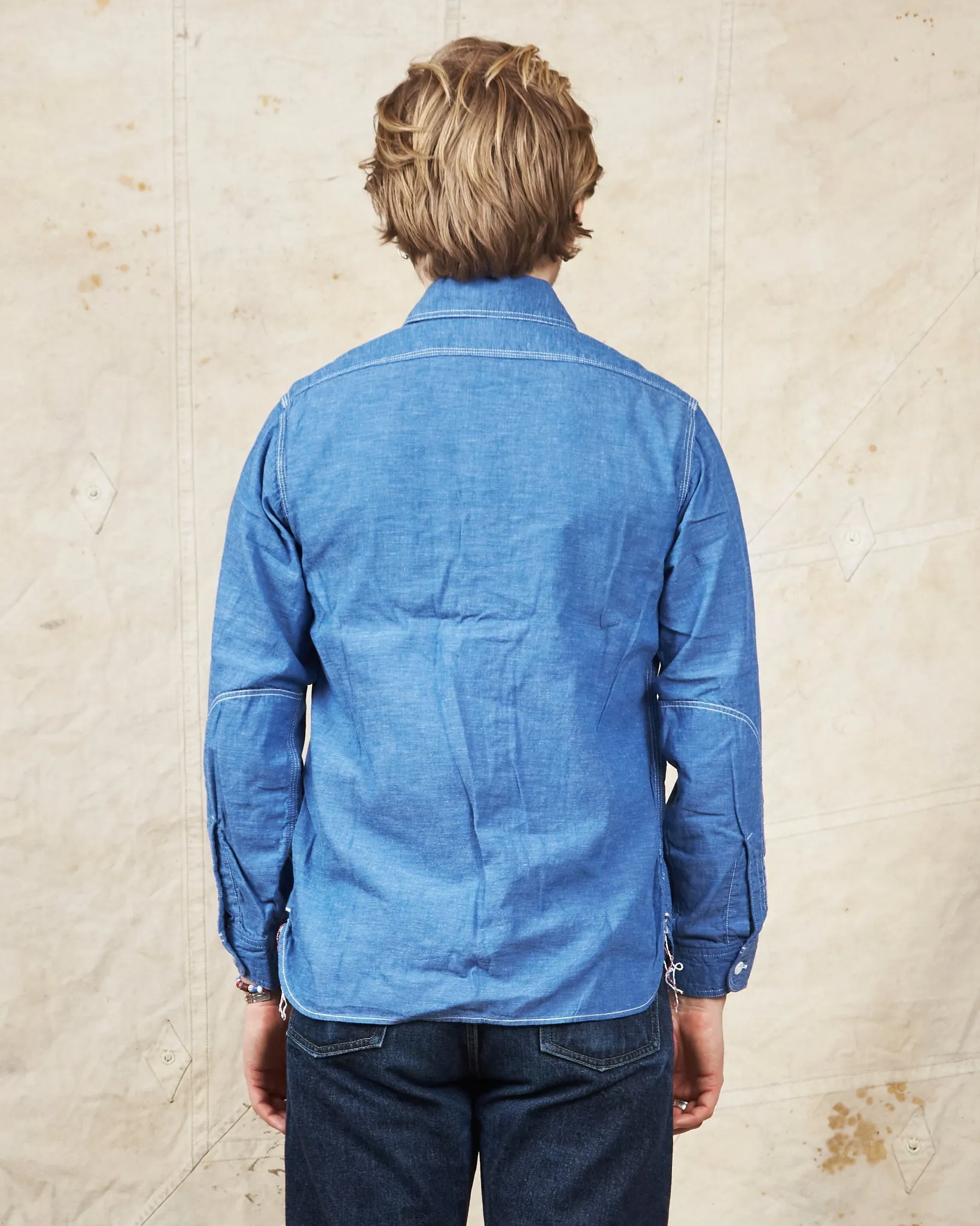 Sugar Cane & Co. Vat Dye Chambray Work Shirt SC25513