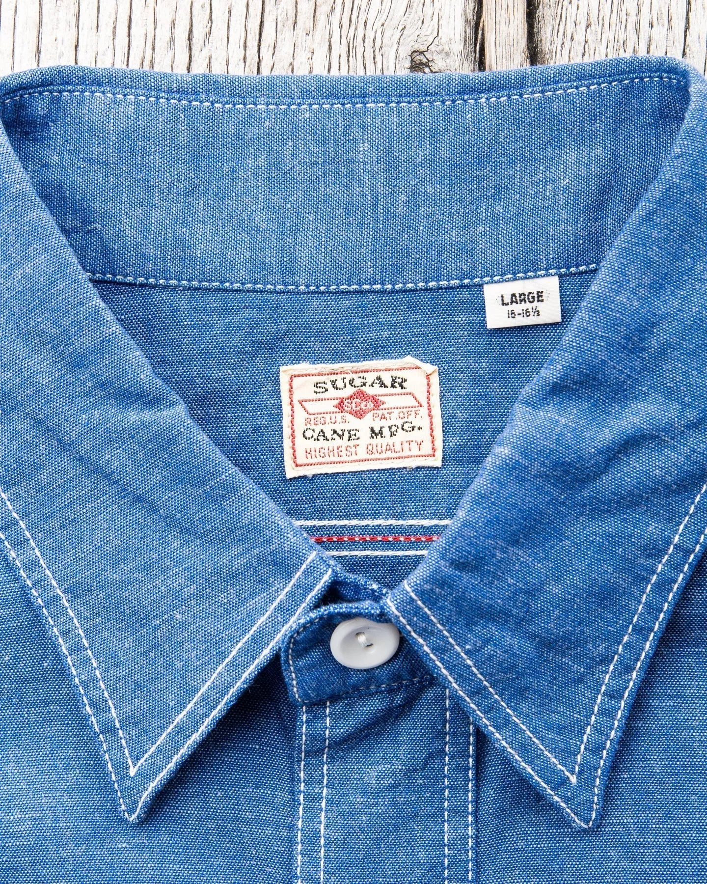 Sugar Cane & Co. Vat Dye Chambray Work Shirt SC25513