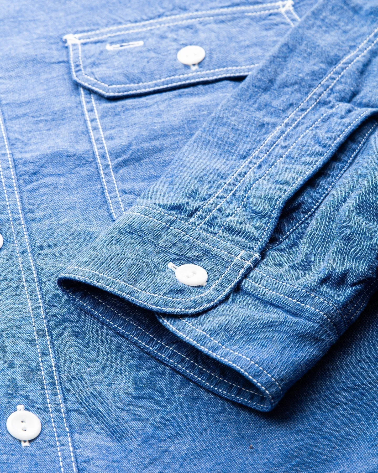 Sugar Cane & Co. Vat Dye Chambray Work Shirt SC25513