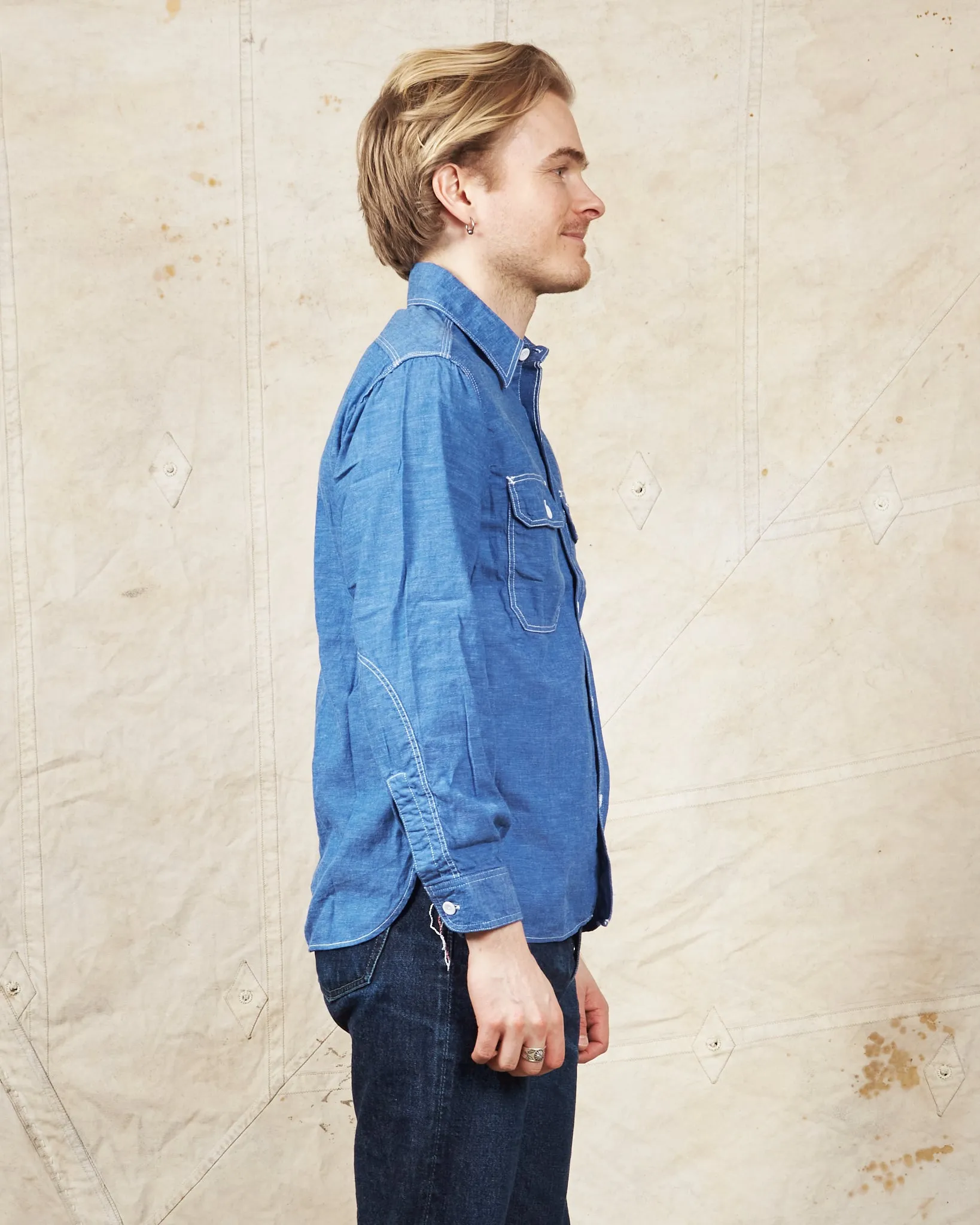 Sugar Cane & Co. Vat Dye Chambray Work Shirt SC25513