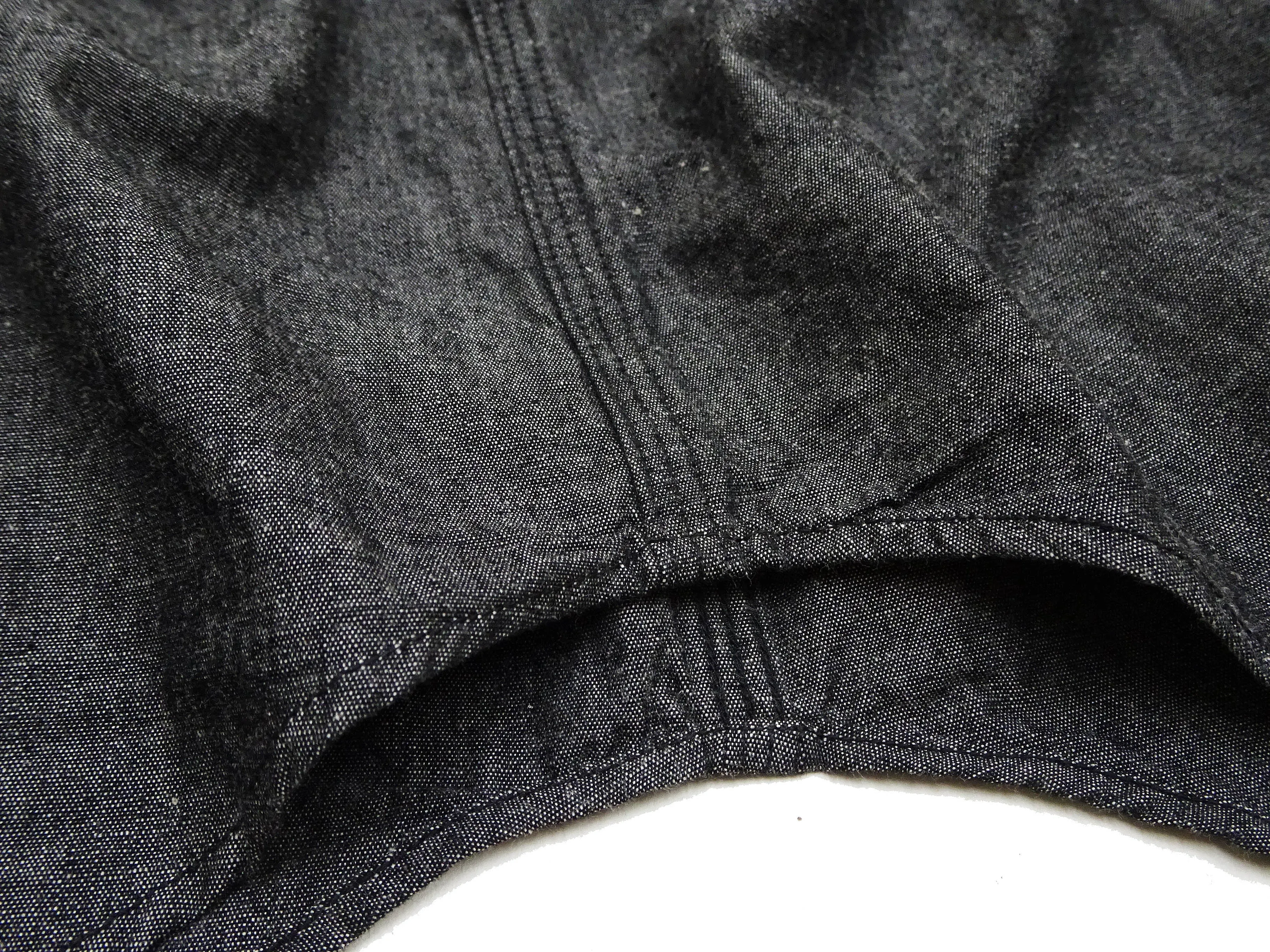 Sugar Cane Chambray Shirt Men's Lightweight Long Sleeve Button Up Plain Work Shirt SC29159 411 Black