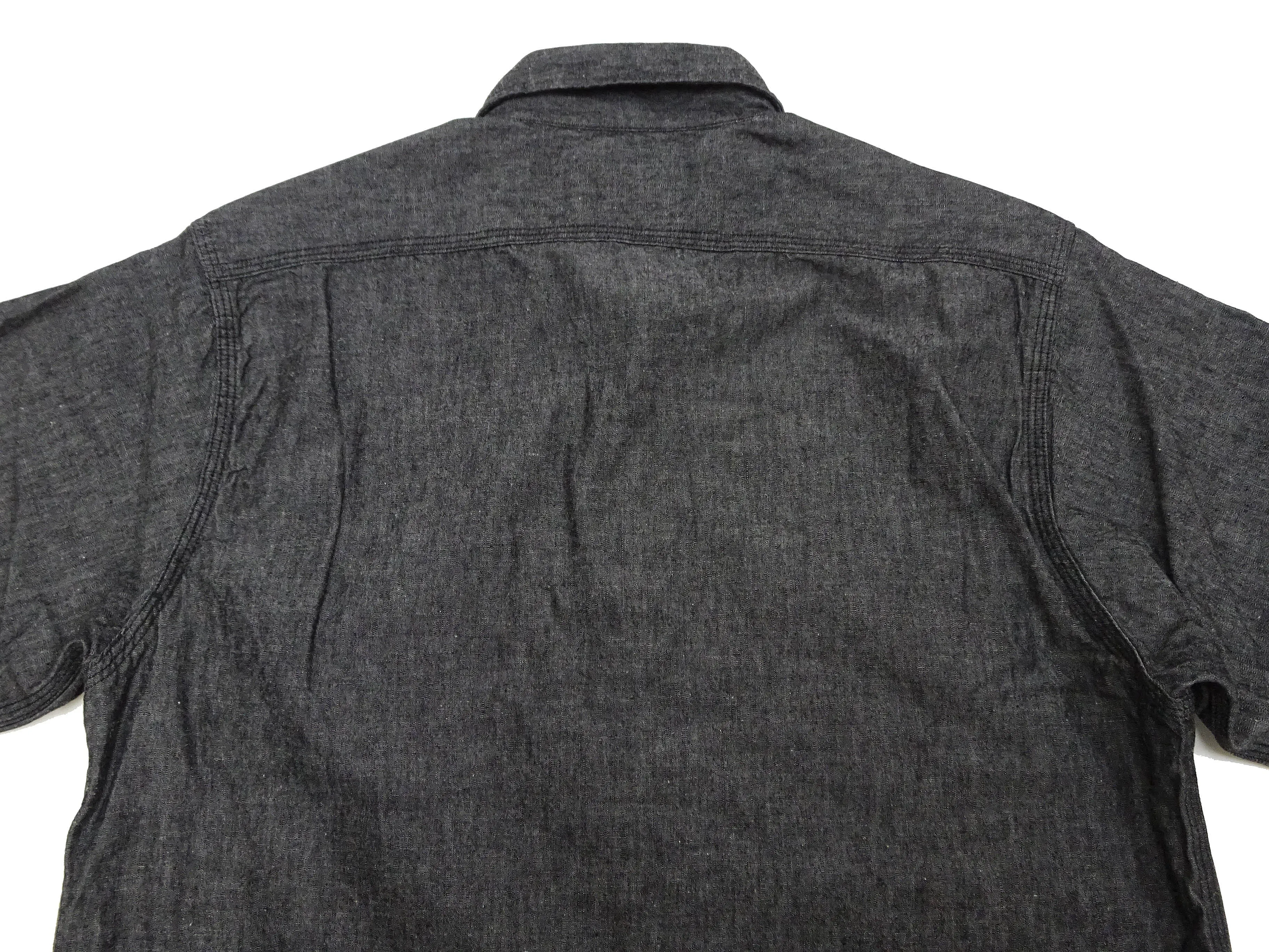 Sugar Cane Chambray Shirt Men's Lightweight Long Sleeve Button Up Plain Work Shirt SC29159 411 Black