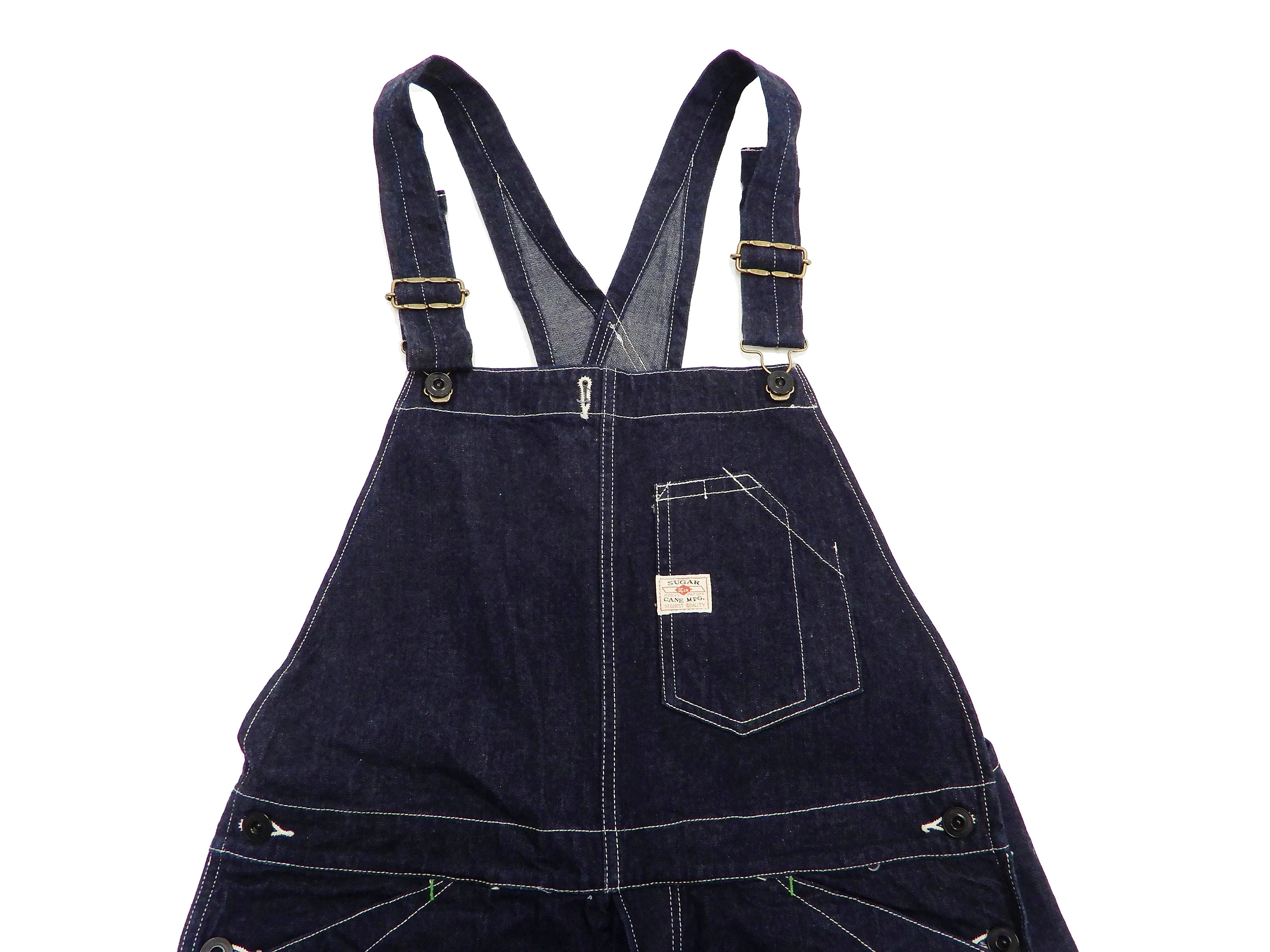 Sugar Cane Overall Men's 11 Oz. Blue Denim Bib Overalls Toyo Enterprises SC42242