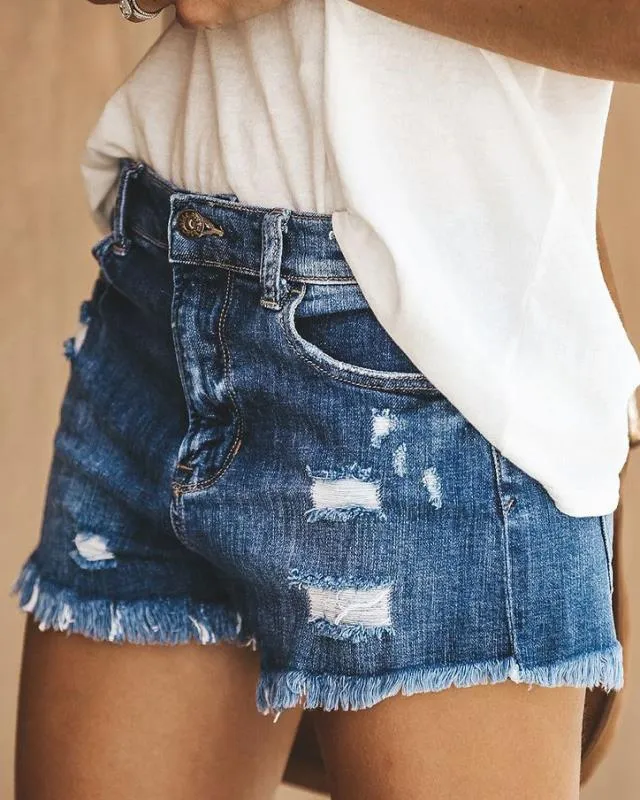 Summer Temperament Commute Fashion Tassel Denim Shorts Women's Pants