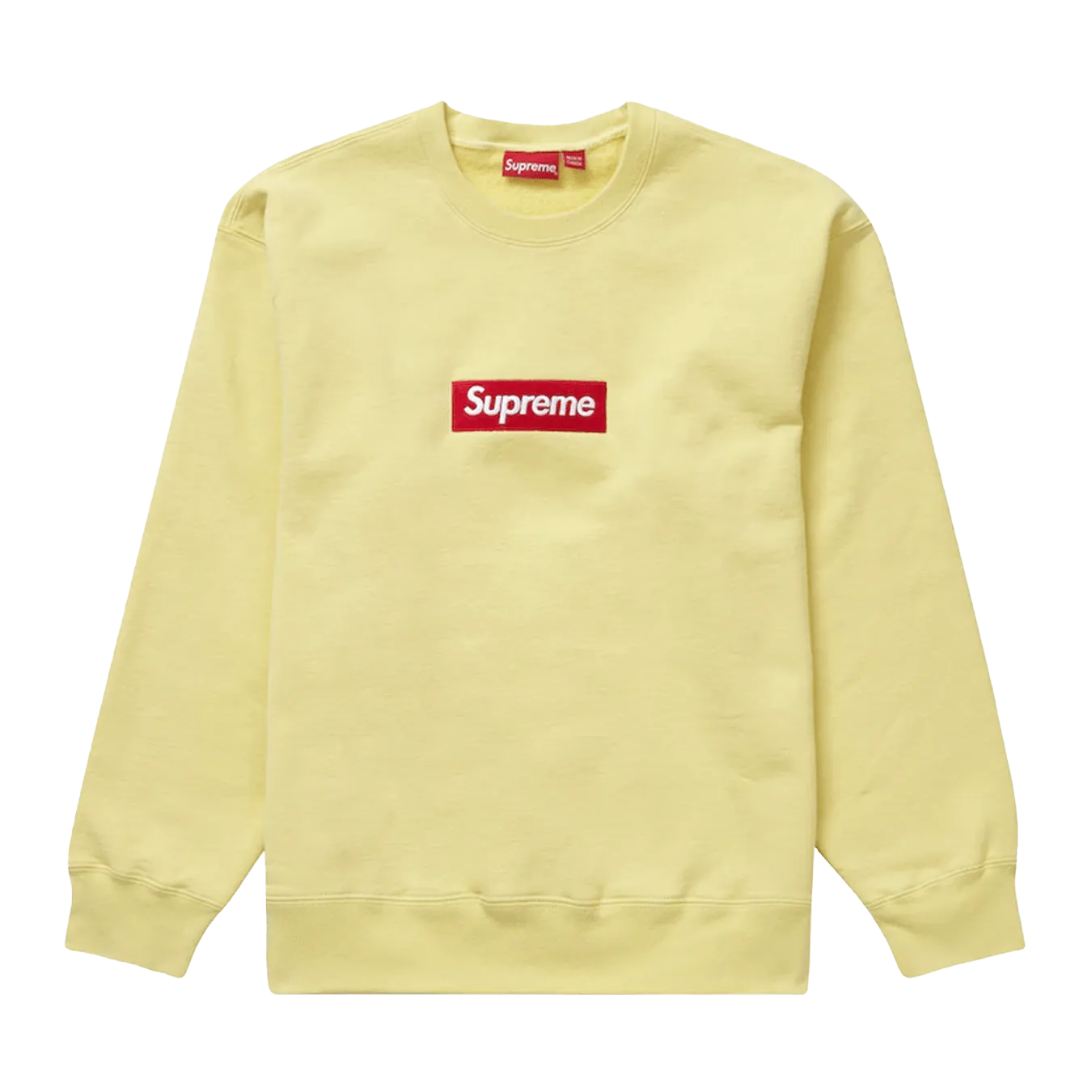 Supreme Box Logo Crewneck 'Pale Yellow' (FW22)