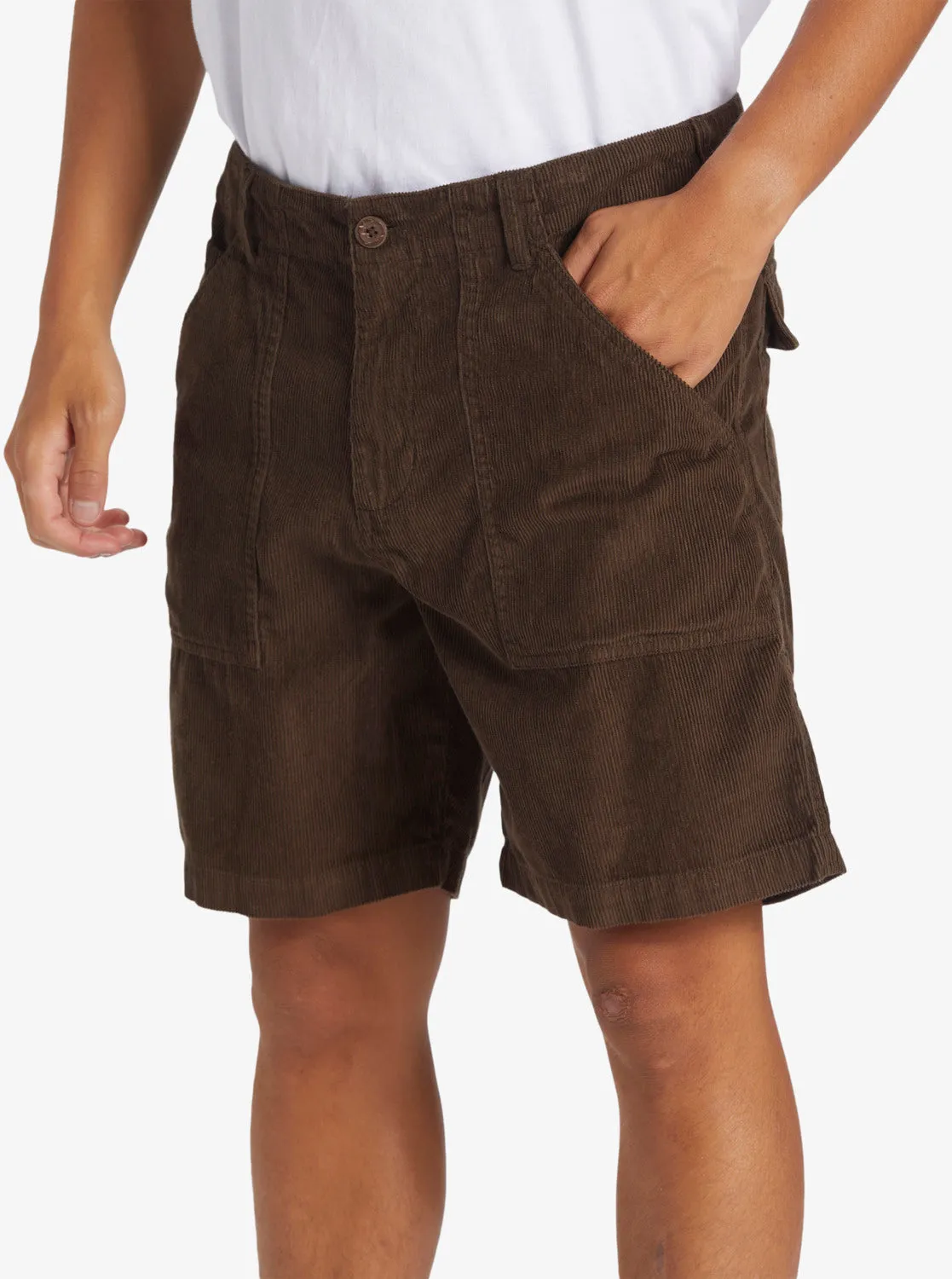 Surf Fatigue Corduroy Shorts - Dark Brown