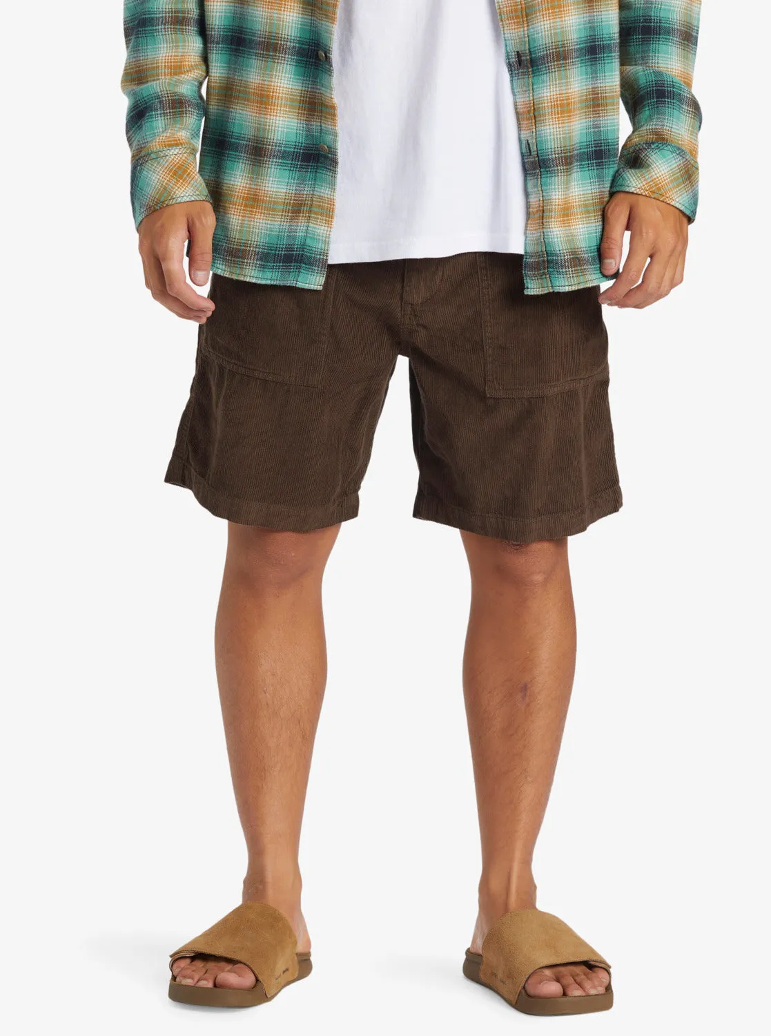Surf Fatigue Corduroy Shorts - Dark Brown