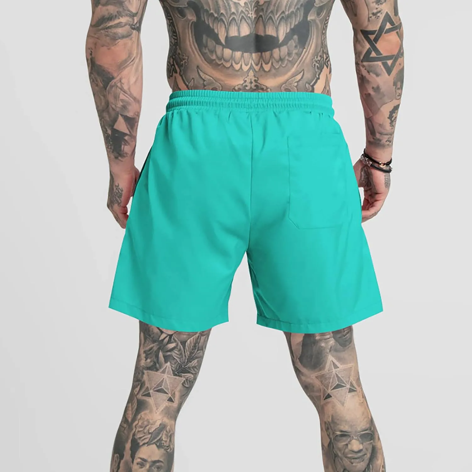 SUWBMHWE Men Gym Shorts, Men's Multifunctional 5 Minute Pants Solid Color Beach Sports Fitness Shorts