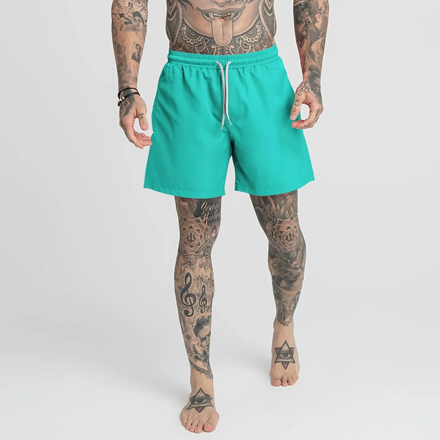 SUWBMHWE Men Gym Shorts, Men's Multifunctional 5 Minute Pants Solid Color Beach Sports Fitness Shorts