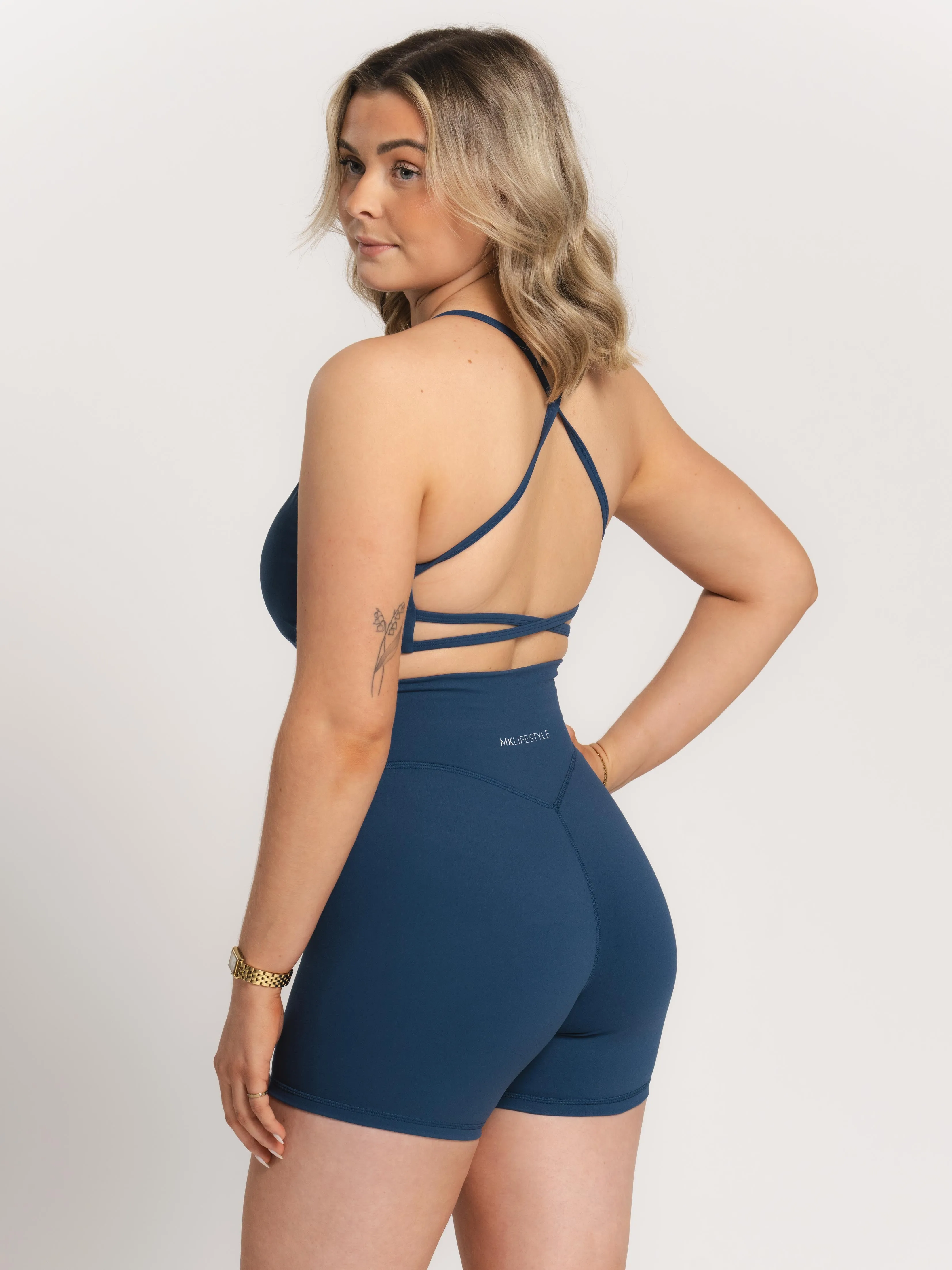 Sweat Biker Shorts - Midnight Blue
