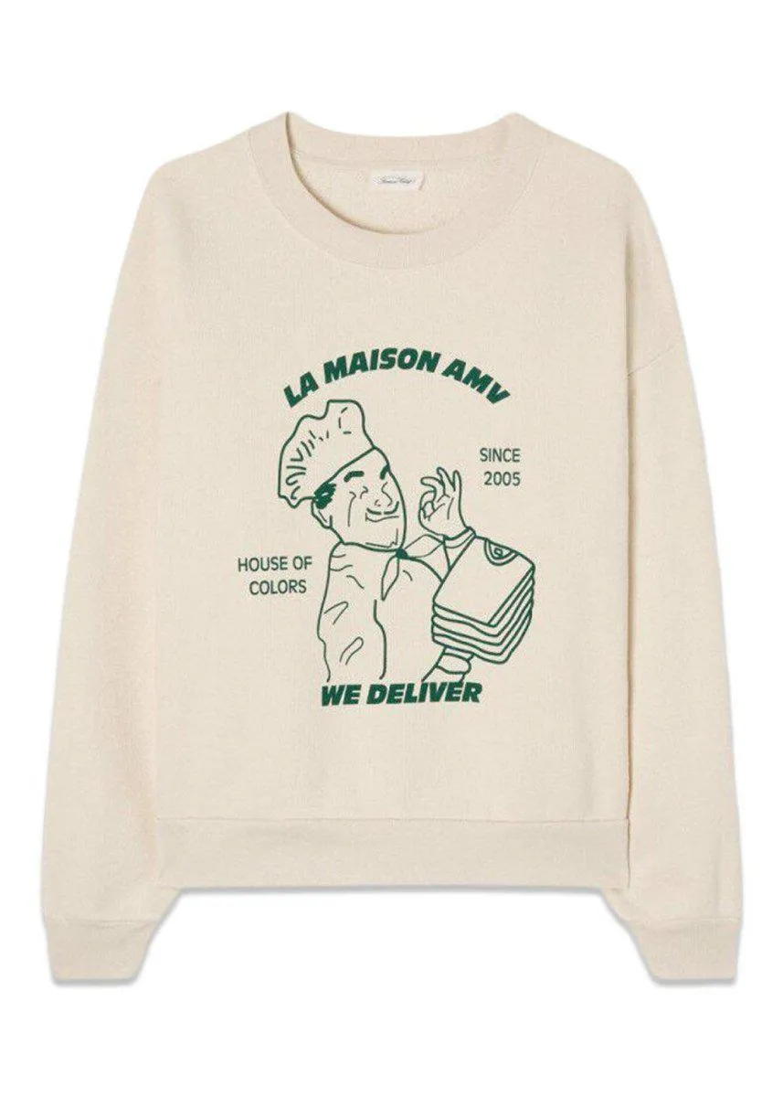 SWEAT ML COL BATEAU - Ecru