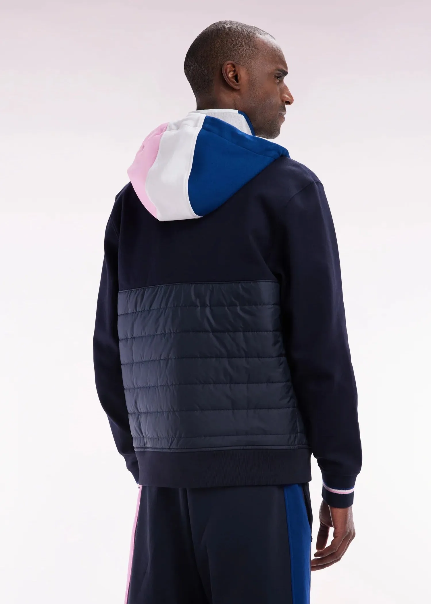 Sweat zippé bi matière Eden Park marine