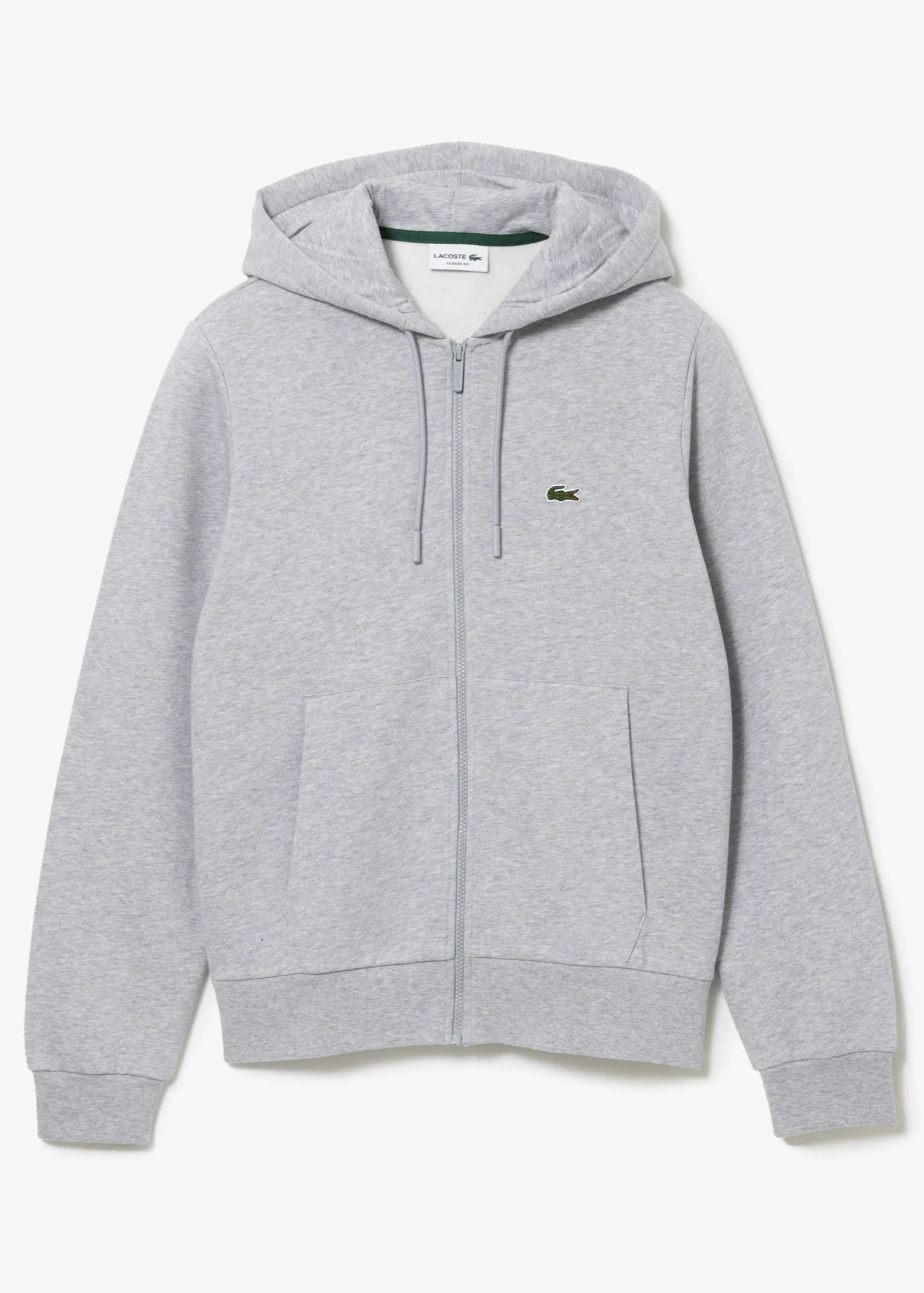 Sweat zippé à capuche Lacoste gris