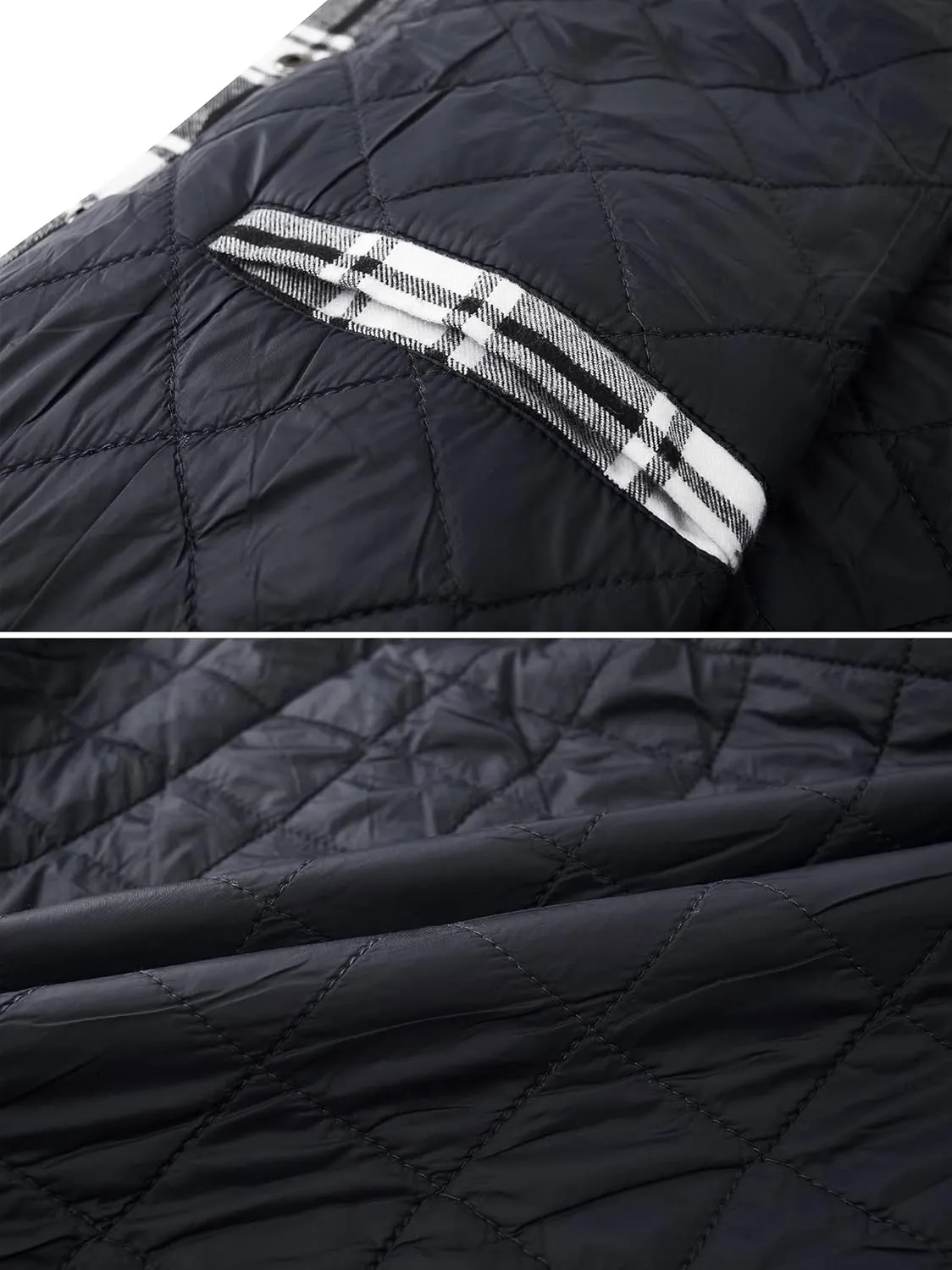 TACVASEN Mens Flannel Jacket with Hood Thick Plaid Flannel Shirts Quilted Lined Long Sleeve Winter Cotton Coat Button Down