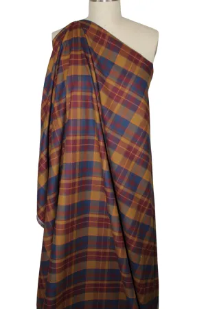 Tartan Cotton Flannel - Gold/Red/Blue
