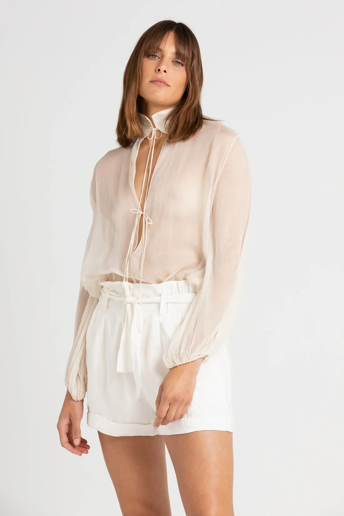 Taylor Silk Blouse Ivory