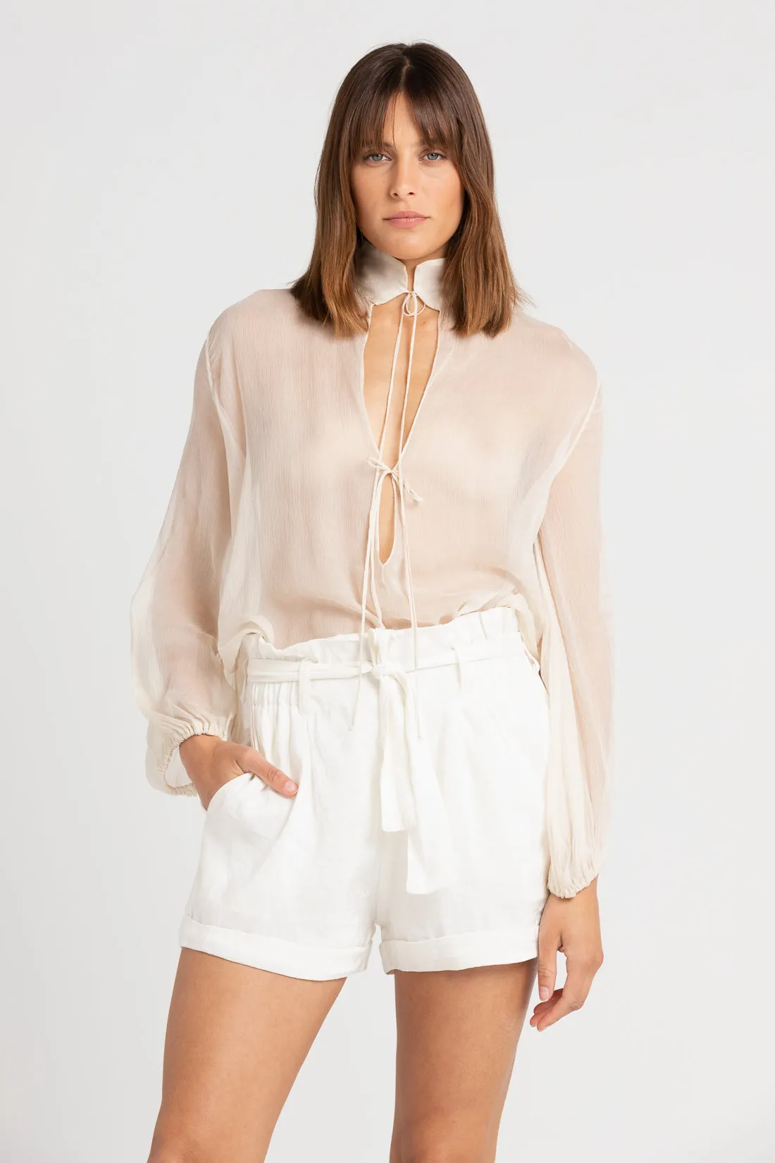 Taylor Silk Blouse Ivory